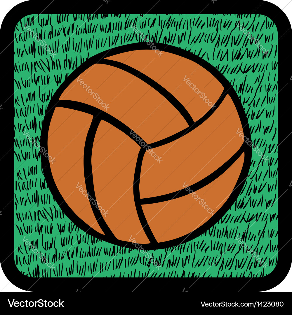 Fußball über Gras Vektorbild