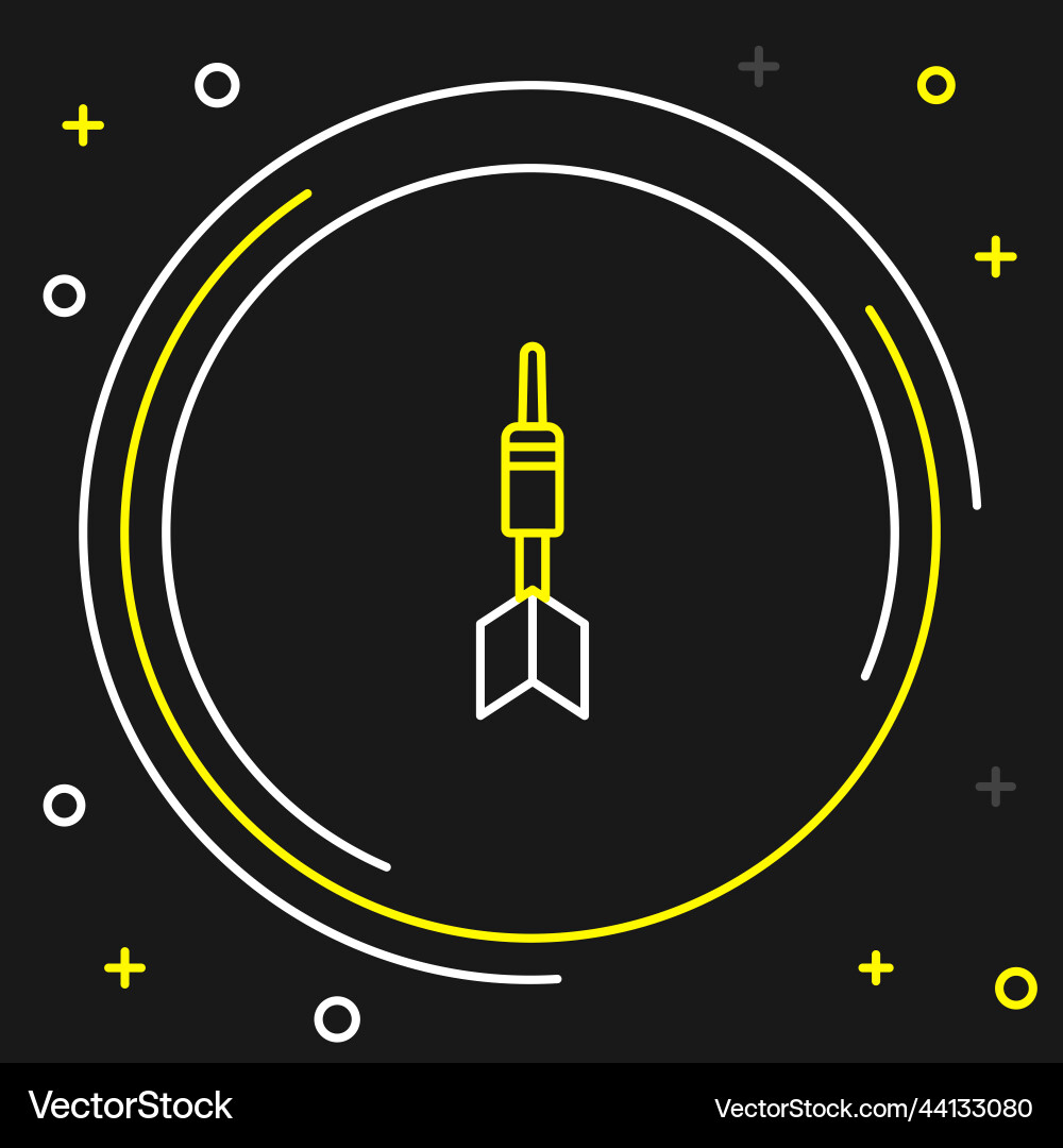 Line dart arrow icon isolated on black background Line dart arrow icon isolated on black background vector image
