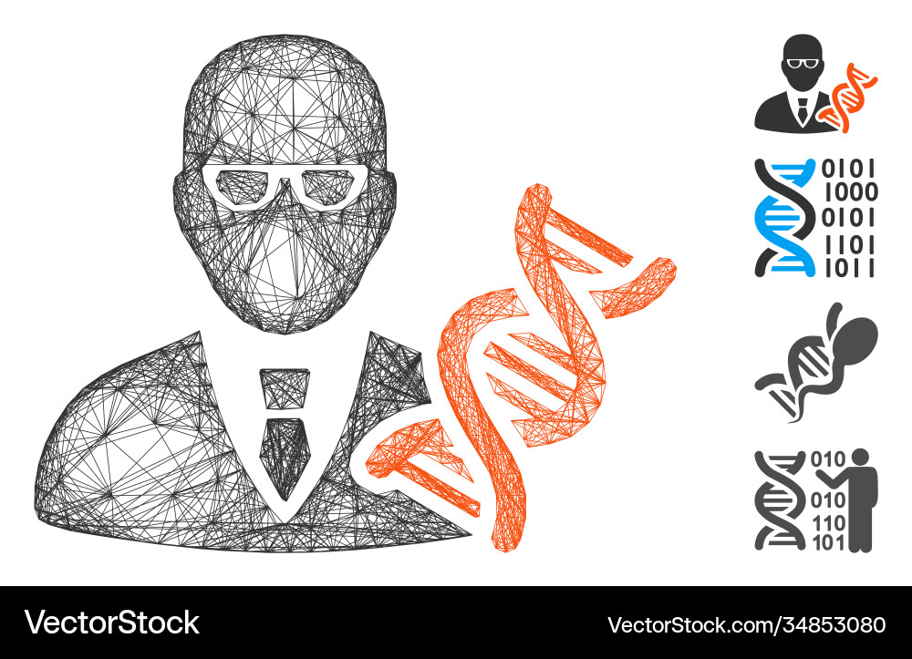 Linear genetic engineer mesh Linear genetic engineer mesh vector image