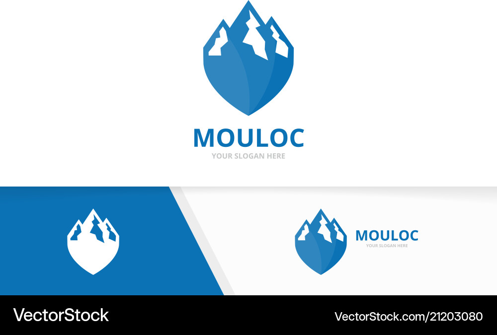 Mountain and map pointer logo combination Mountain and map pointer logo combination Vector Image