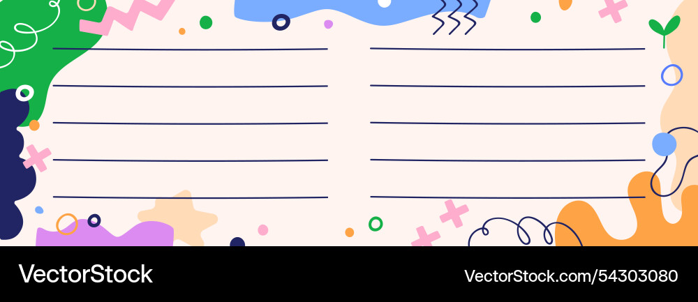 Notebook-Seite Design leer Hintergrund Vektorbild