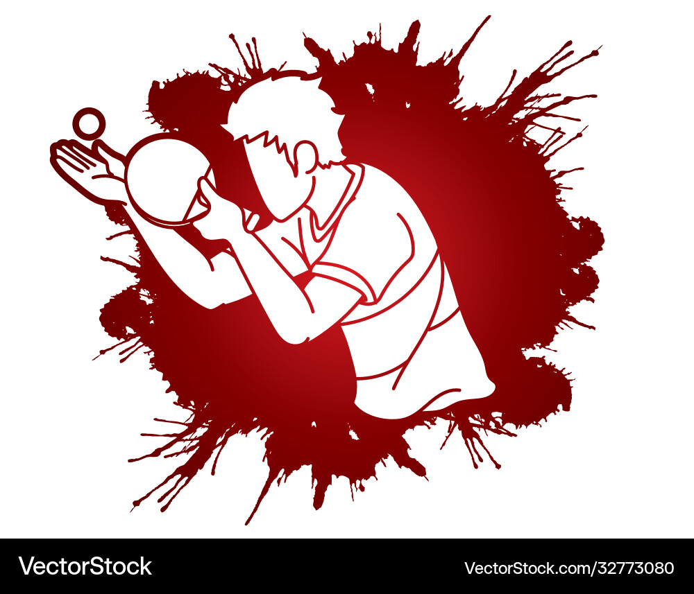 Ping pong Player Tischtennis Action Cartoon Ping pong Player Tischtennis Action Cartoon vektorbild