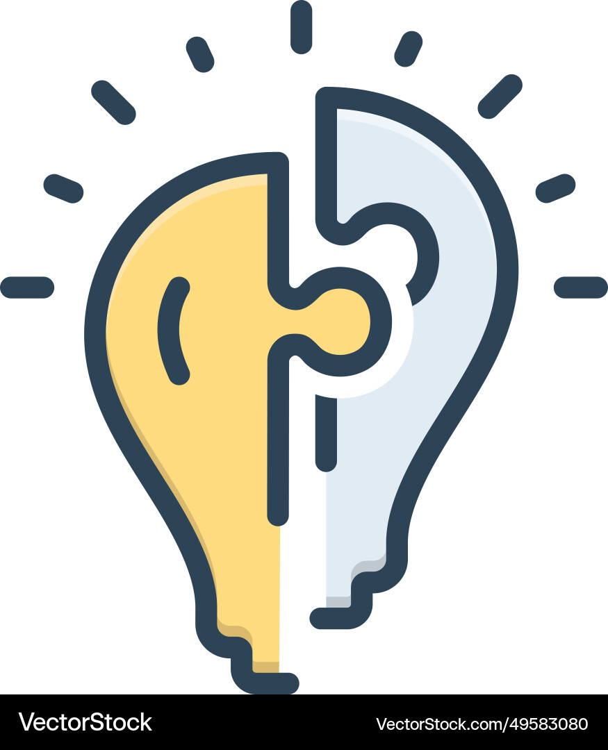 Problem solution vector image