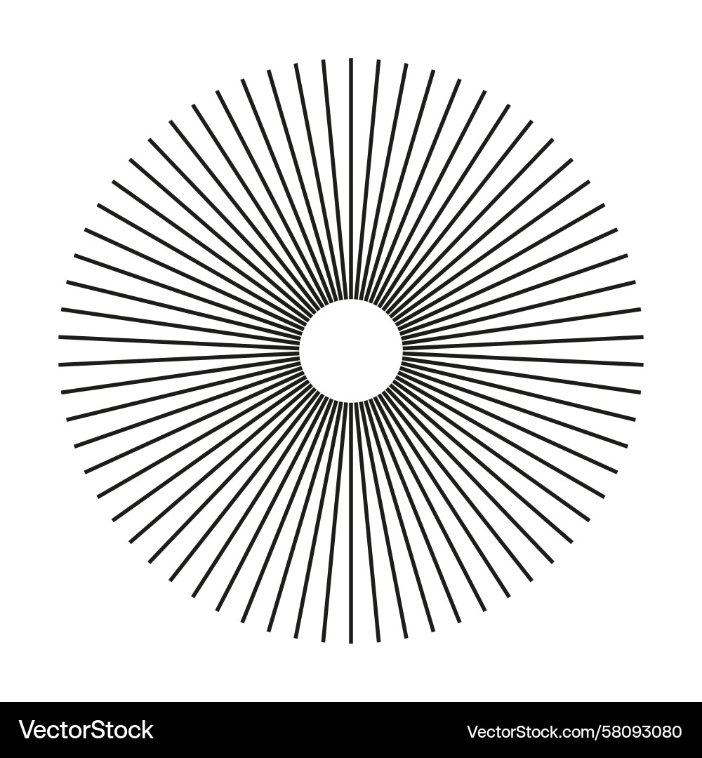 Radiating Circle Lines - Abstract Rays Vector Image