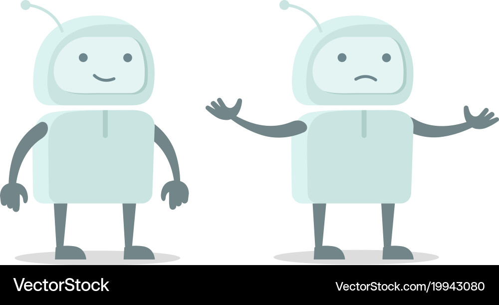 Robot spacesuit alien character luck and failure vector image