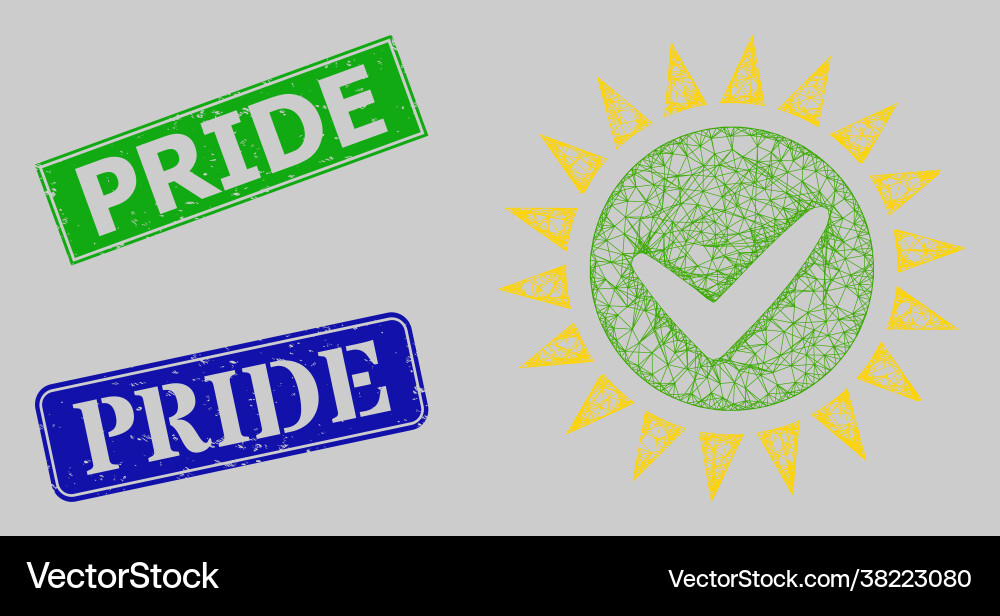 Rubber pride imprints and network push yes mesh Rubber pride imprints and network push yes mesh vector image