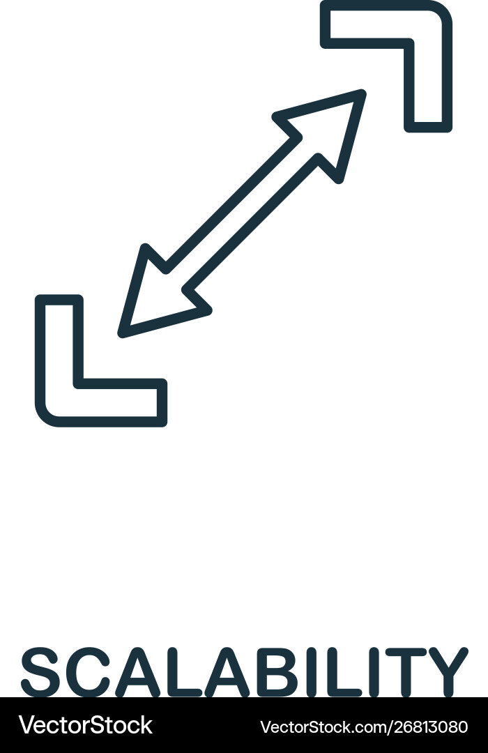 Scalability outline icon thin style design from Vector Image