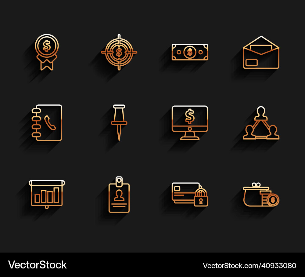 Set line presentation financial board with graph Set line presentation financial board with graph vector image