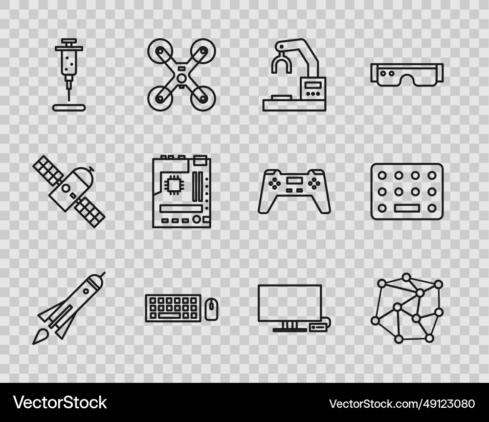 Set line rocket ship with fire neural network Set line rocket ship with fire neural network vector image