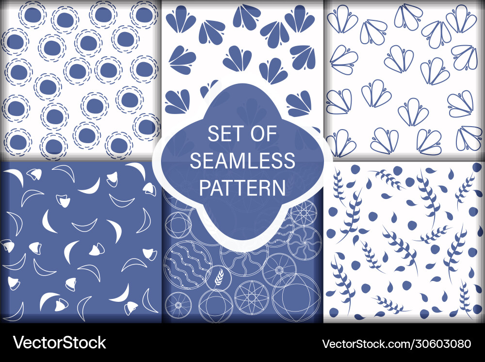 Set ornamental seamless patterns endless Set ornamental seamless patterns endless vector image