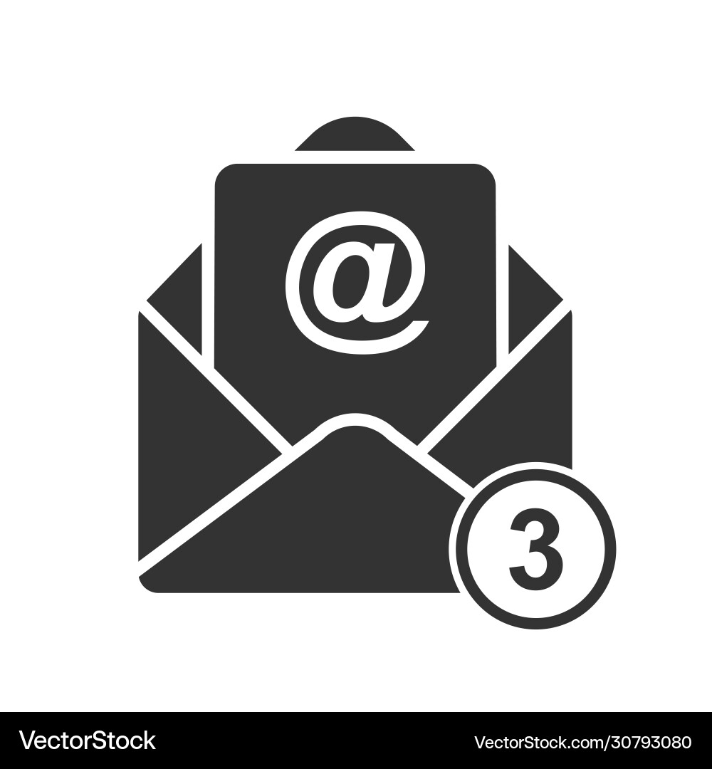 Simple mail icon with number messages Simple mail icon with number messages vector image