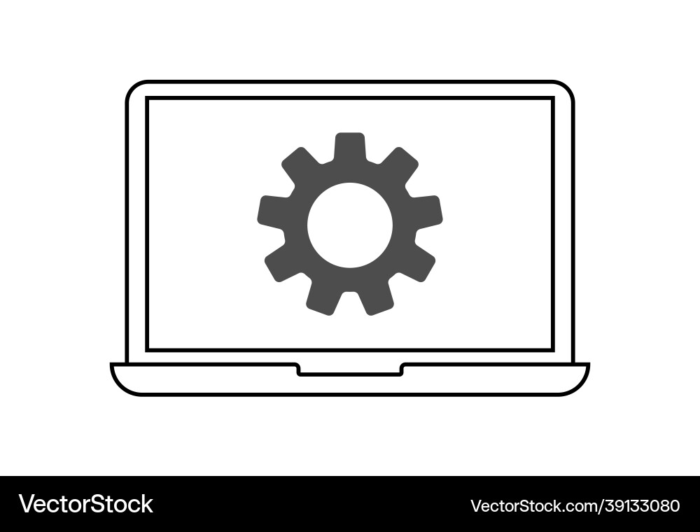 Technical support icon maintenance of computer Technical support icon maintenance of computer vector image