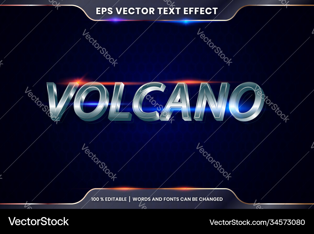 Text effect in 3d volcano words font styles theme Text effect in 3d volcano words font styles theme Vector Image