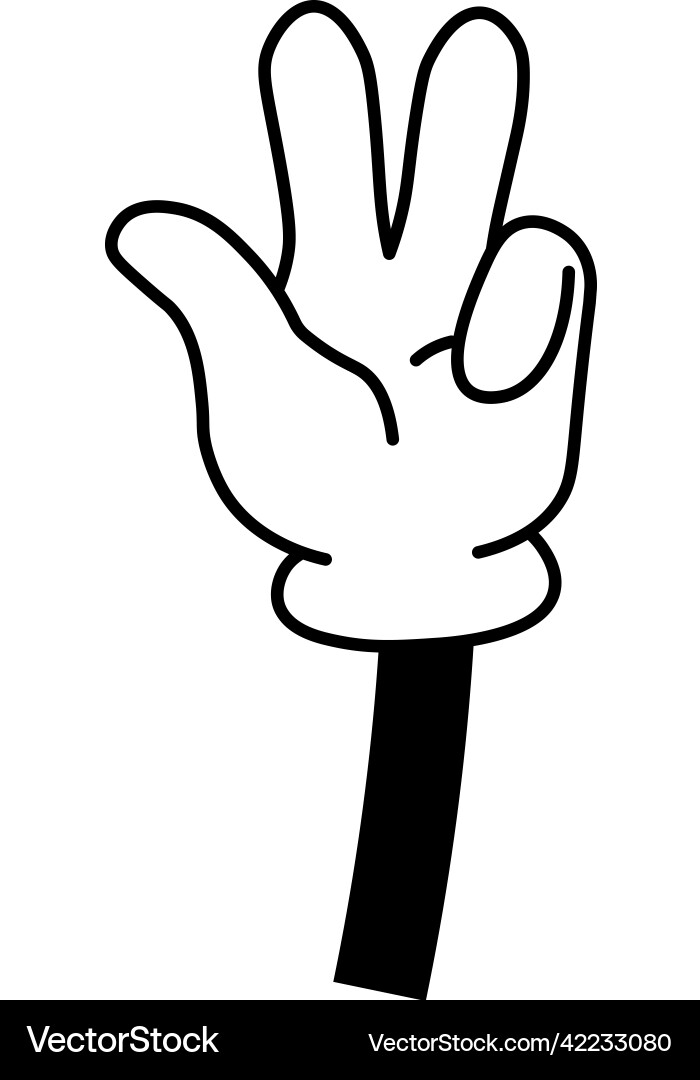 Victory sign hand gesture non verbal communication vector image