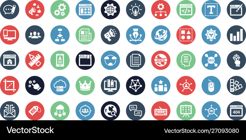 Web optimization icons pack Vector Image