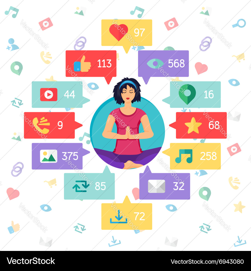 Web virtual socail network vector image