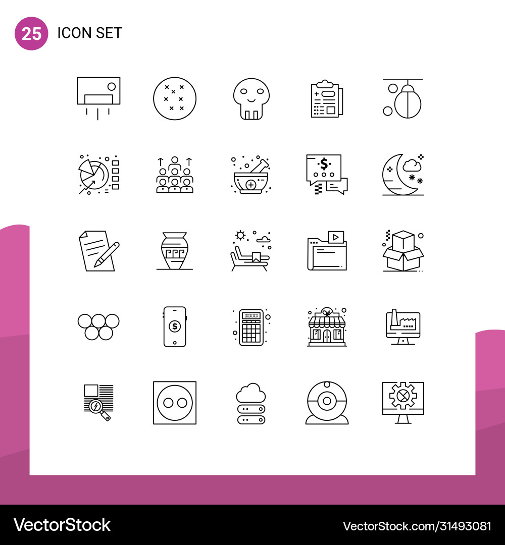 25 universal lines set for web and mobile Vector Image