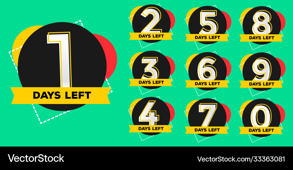 Abstract number days left symbol design Vector Image