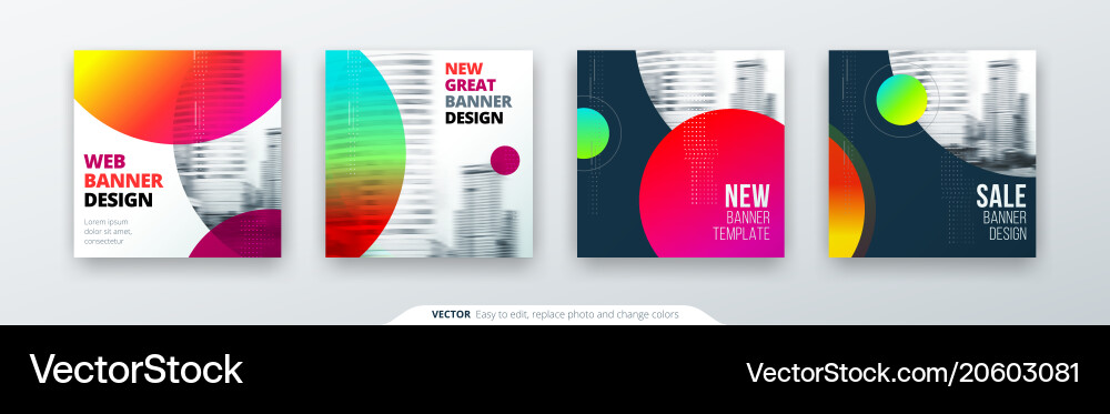 Abstract square background concept with circle vector image