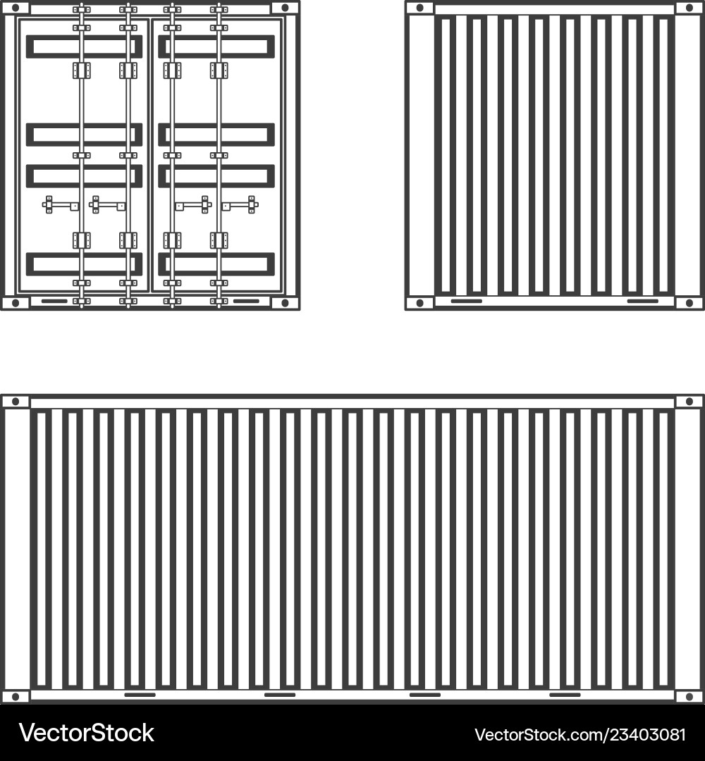 Cargo Shipping Container Set Royalty Free Vector Image