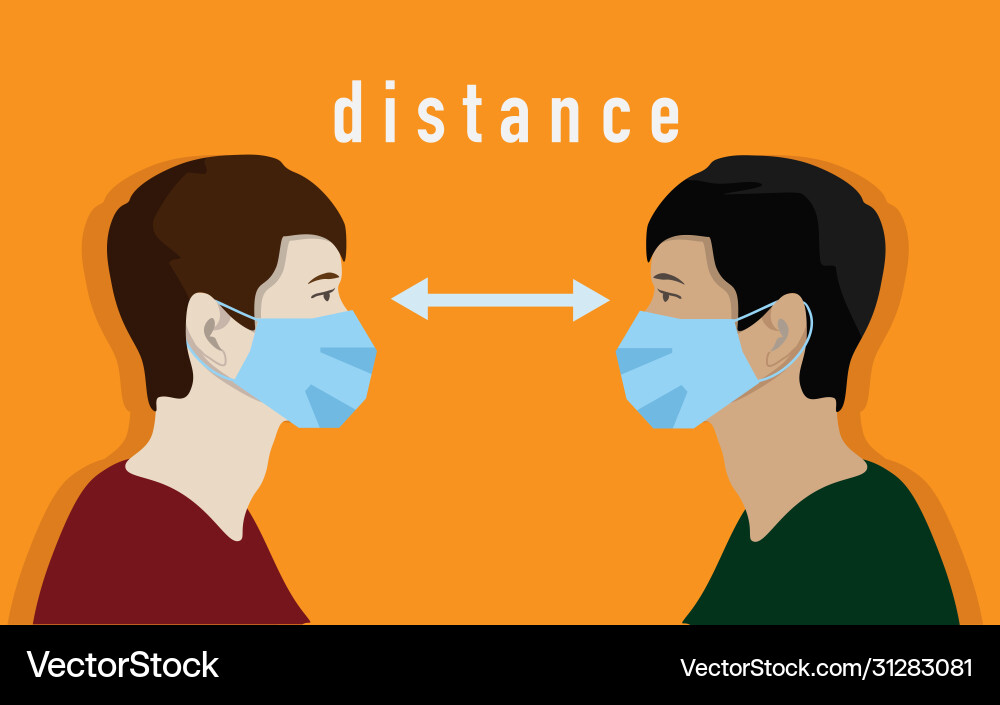 Distance between people during a pandemic Distance between people during a pandemic vector image
