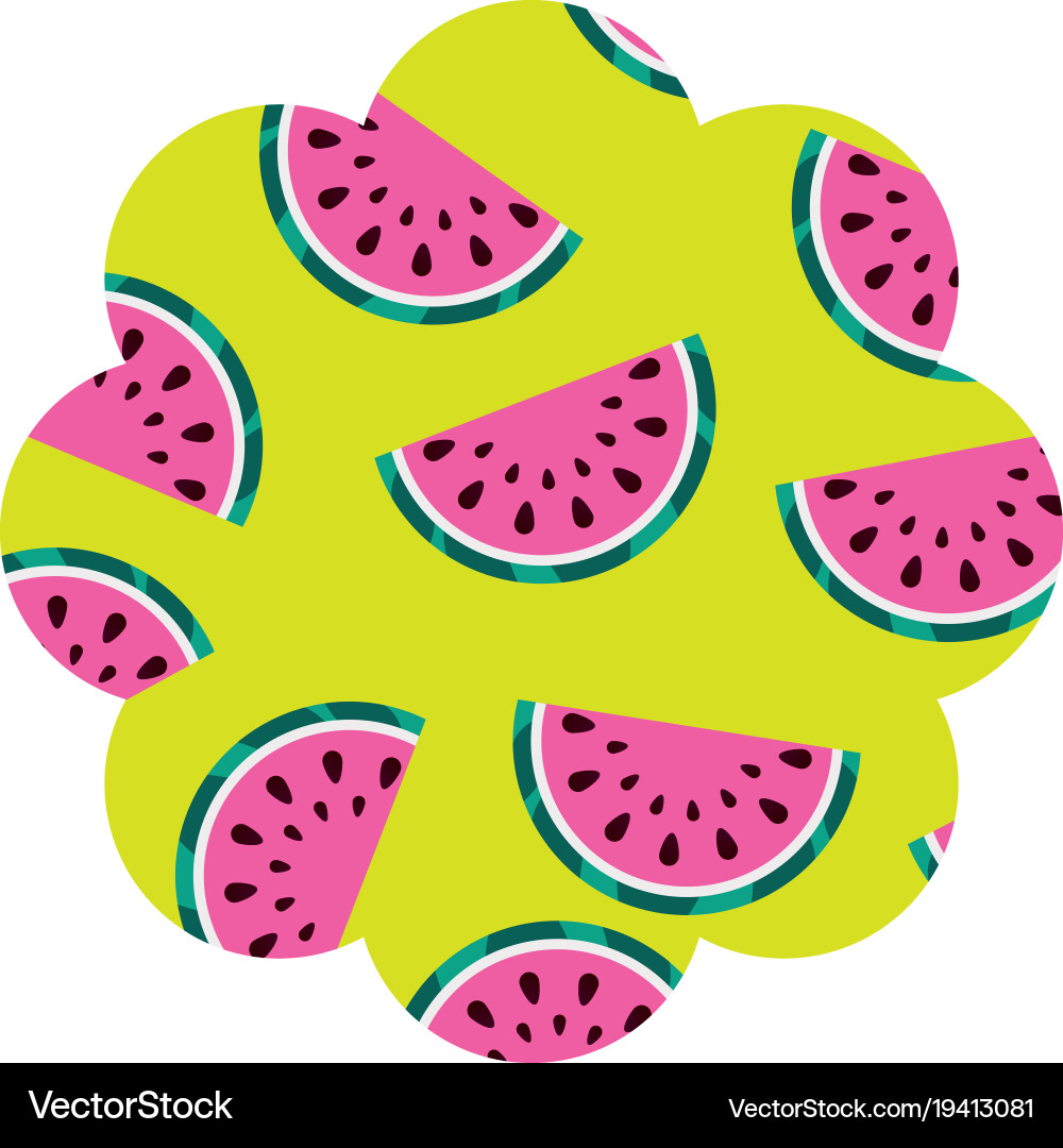 Frame with watermelon pattern background Vector Image