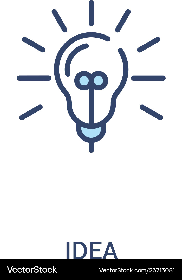 Idea concept 2 colored icon simple line element Idea concept 2 colored icon simple line element vector image