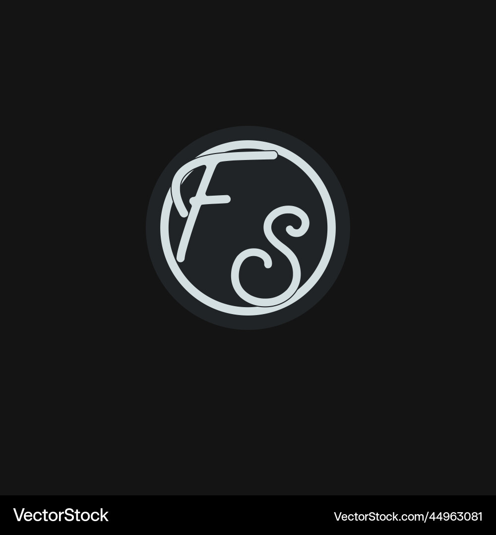 Initials fs logo monogram with simple circle line Initials fs logo monogram with simple circle line Vector Image
