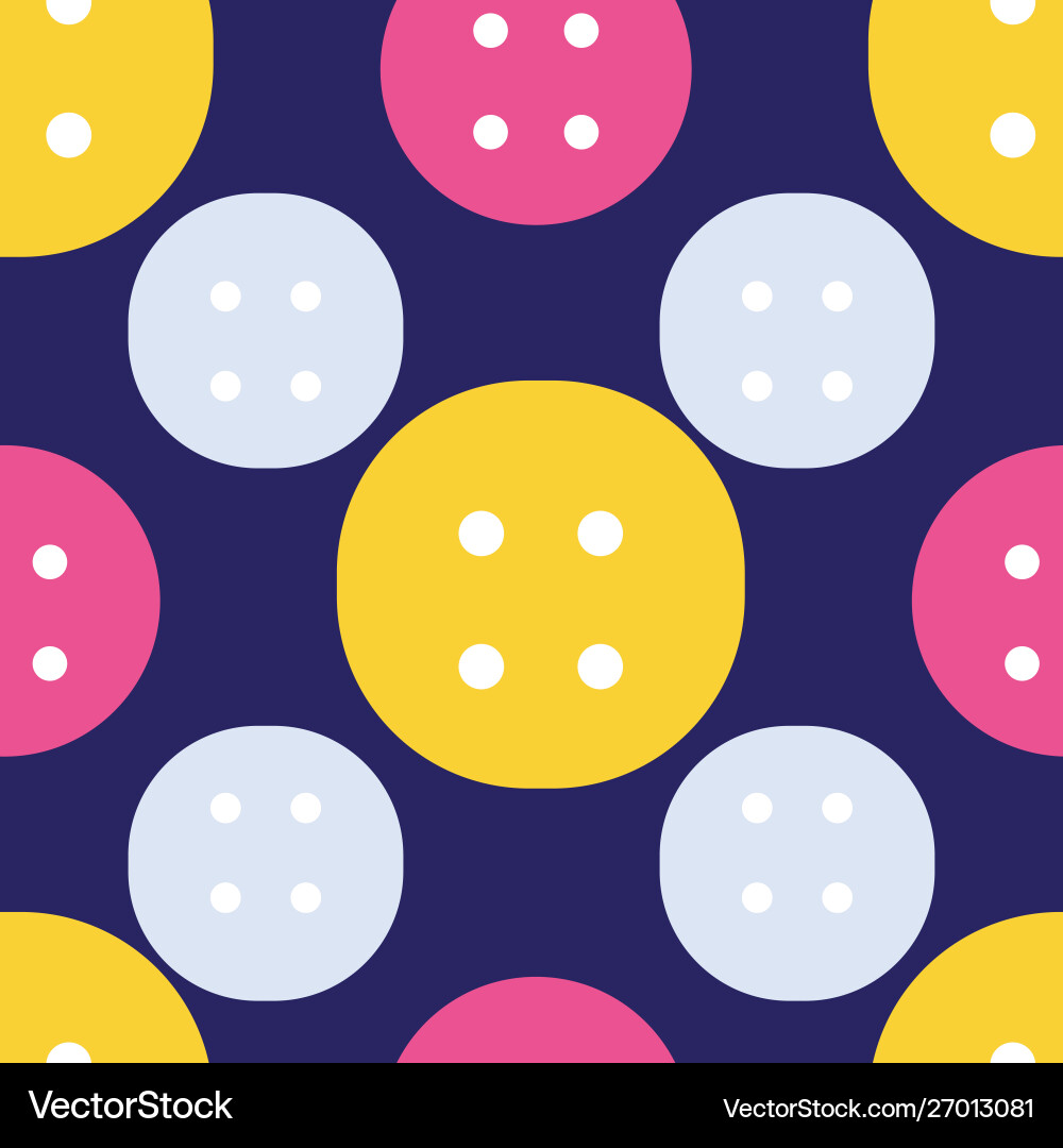 Large buttons repeat pattern seamless print Vector Image