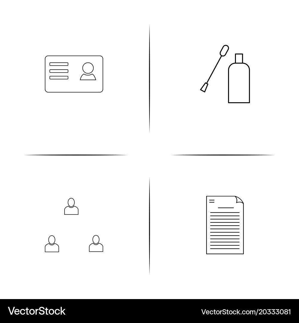 Office simple linear icon setsimple outline icons vector image