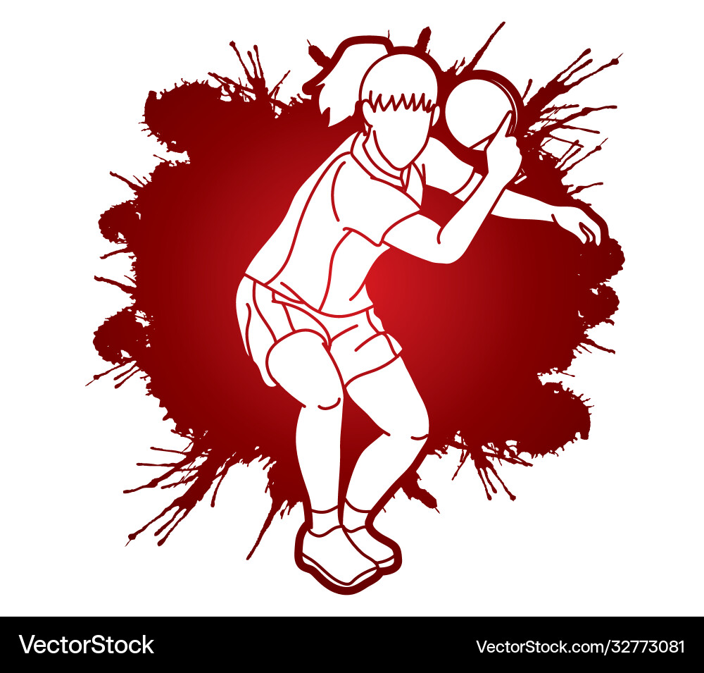 Ping pong Player Tischtennis Action Cartoon Ping pong Player Tischtennis Action Cartoon vektorbild
