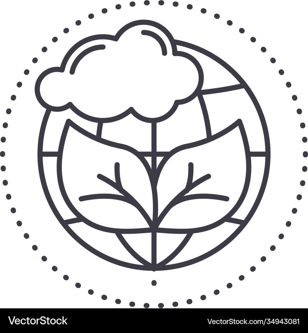 Save world icon linear isolated Save world icon linear isolated vector image
