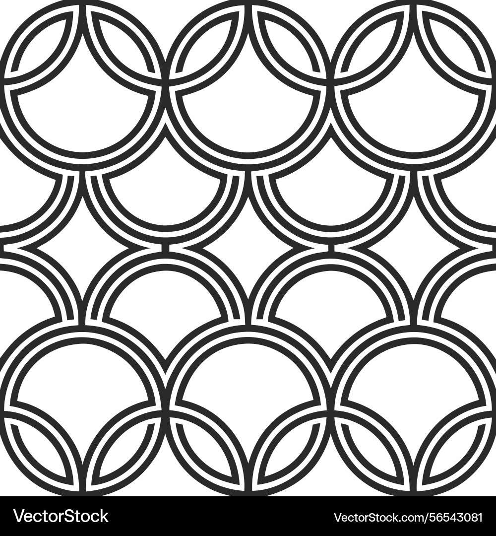 Seamless geometric pattern with overlapping vector image