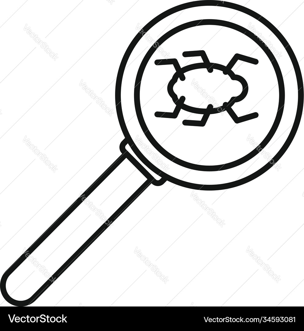 Search computer bug icon outline style Search computer bug icon outline style vector image