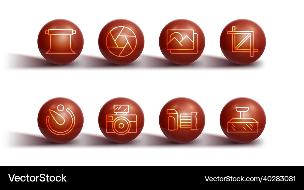 Set line empty photo studio camera timer picture Set line empty photo studio camera timer picture vector image