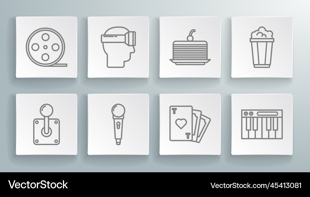 Set line joystick for arcade machine virtual Vector Image