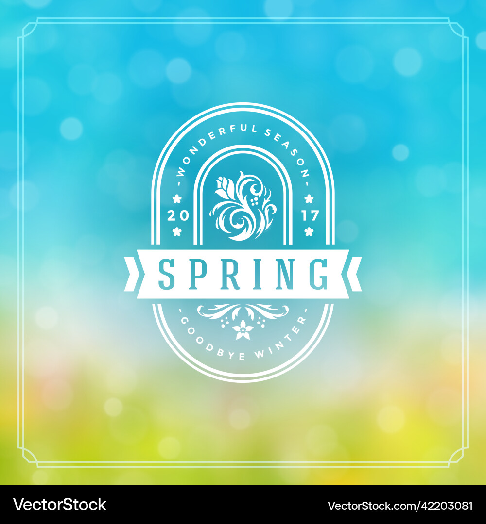Spring badge typographic design greeting Spring badge typographic design greeting vector image