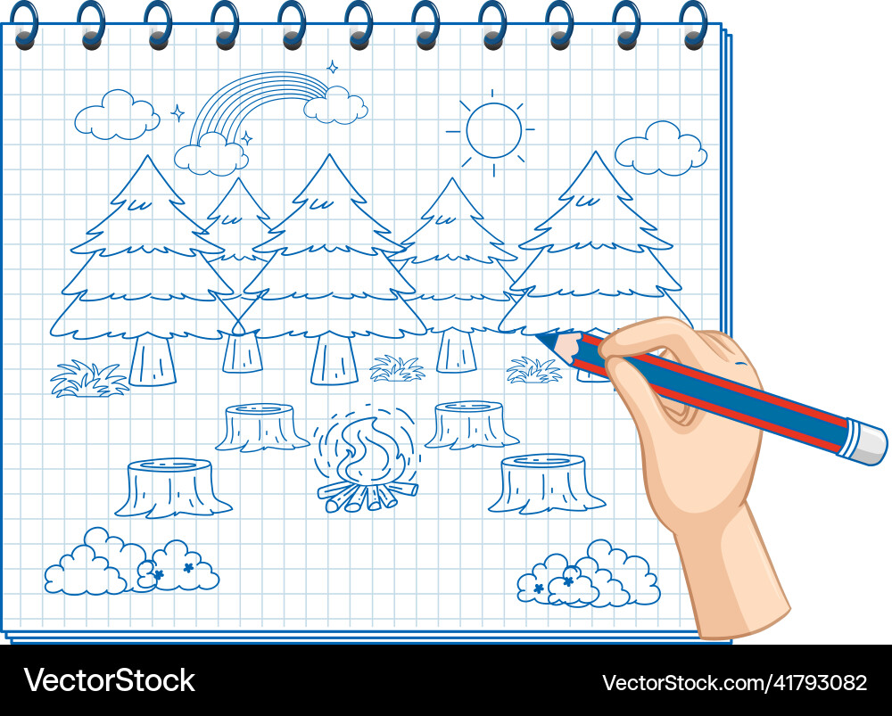 A notebook with doodle sketch design A notebook with doodle sketch design Vector Image