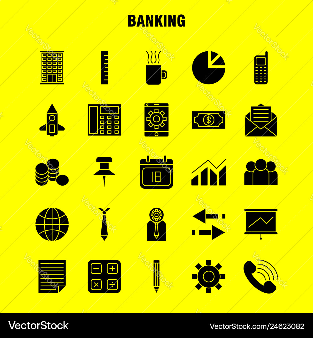 Banking solid glyph icon for web print and mobile vector image