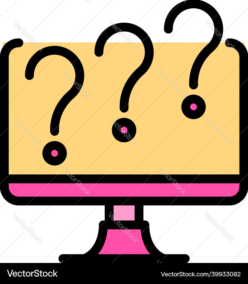 Broken computer monitor icon color outline Broken computer monitor icon color outline vector image