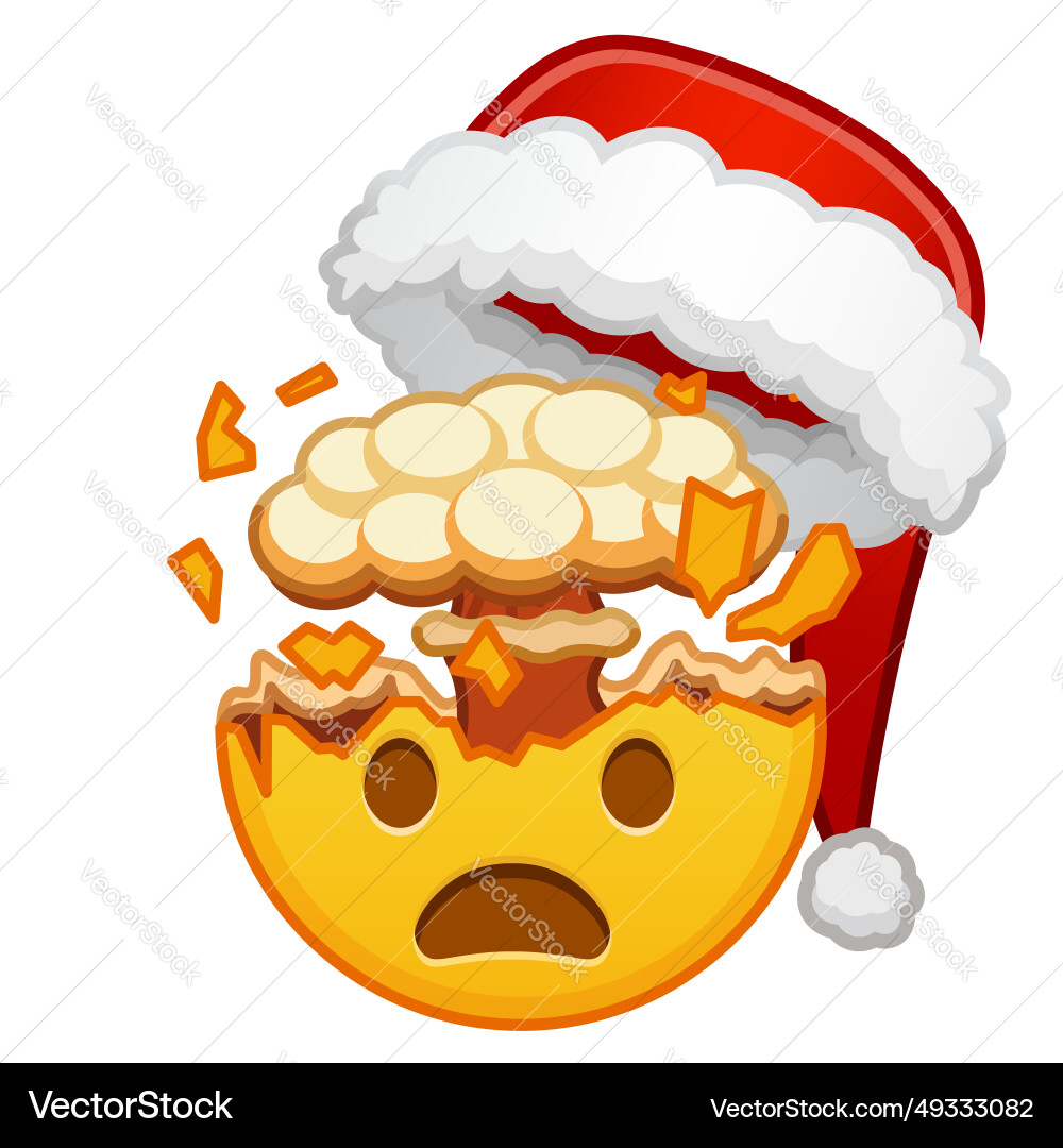 Christmas shocked face with exploding head large Christmas shocked face with exploding head large vector image