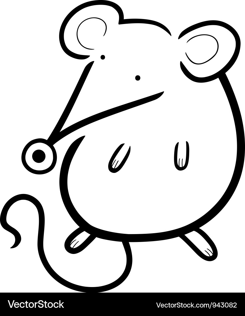 Cute mouse cartoon for coloring book – Royalty-Free Vector | VectorStock, image size:838x1080
