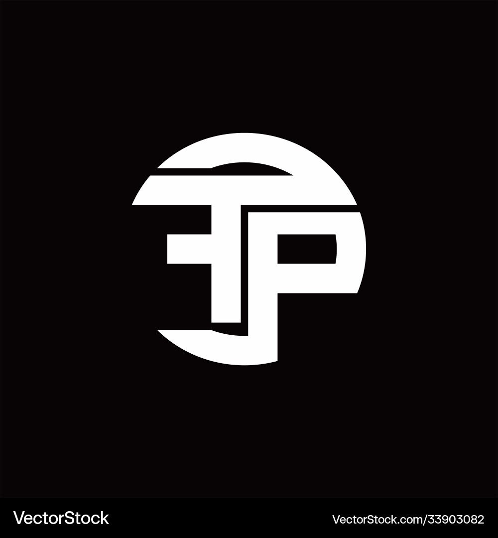 Fp logo monogram with rounded line swipe design vector image