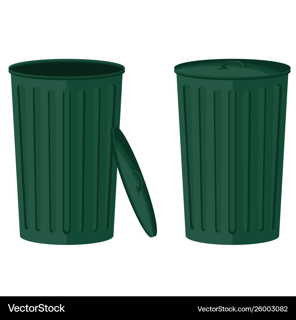Green trash in open and closed collection Green trash in open and closed collection vector image