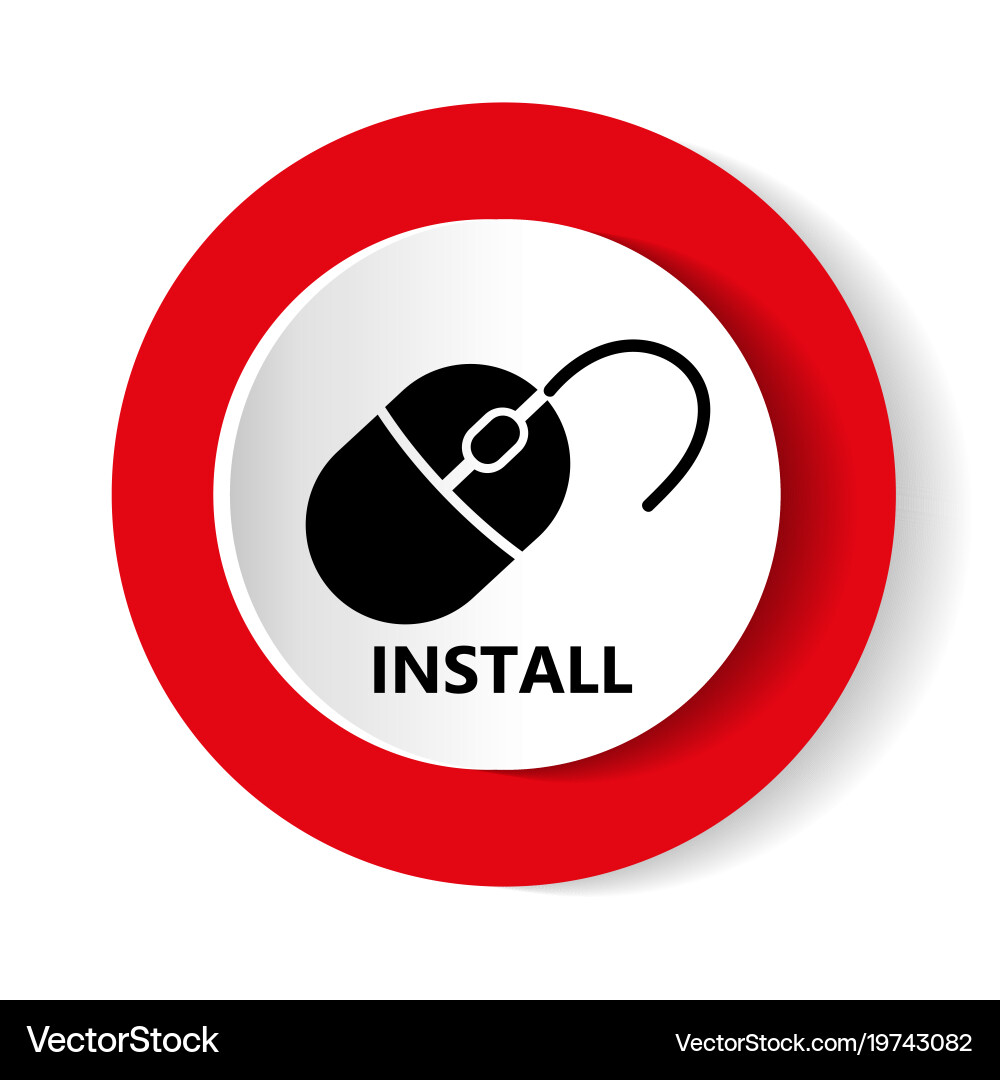 Install icon modern design of red and whit Vector Image