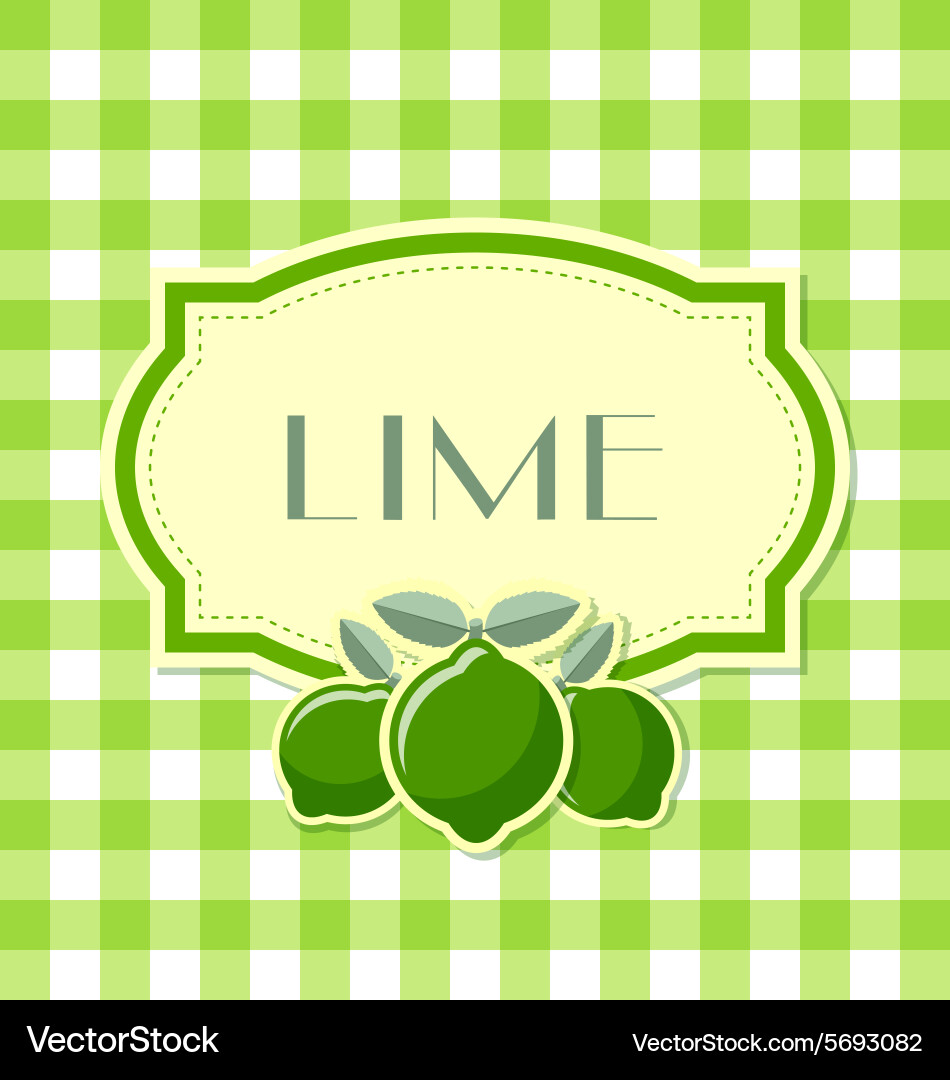 Lime Label Retro Pattern Vector Image