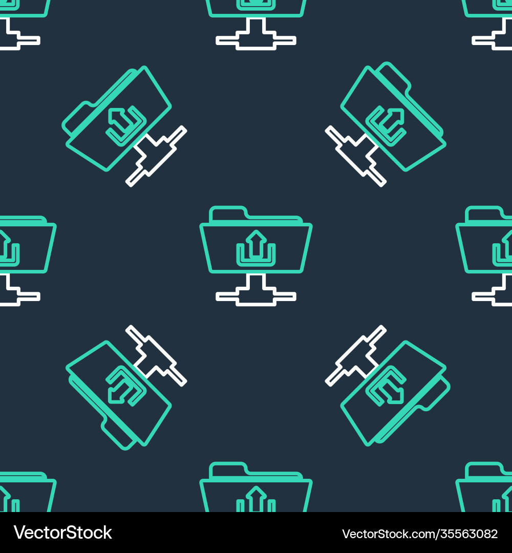 Line ftp folder upload icon isolated seamless Line ftp folder upload icon isolated seamless vector image