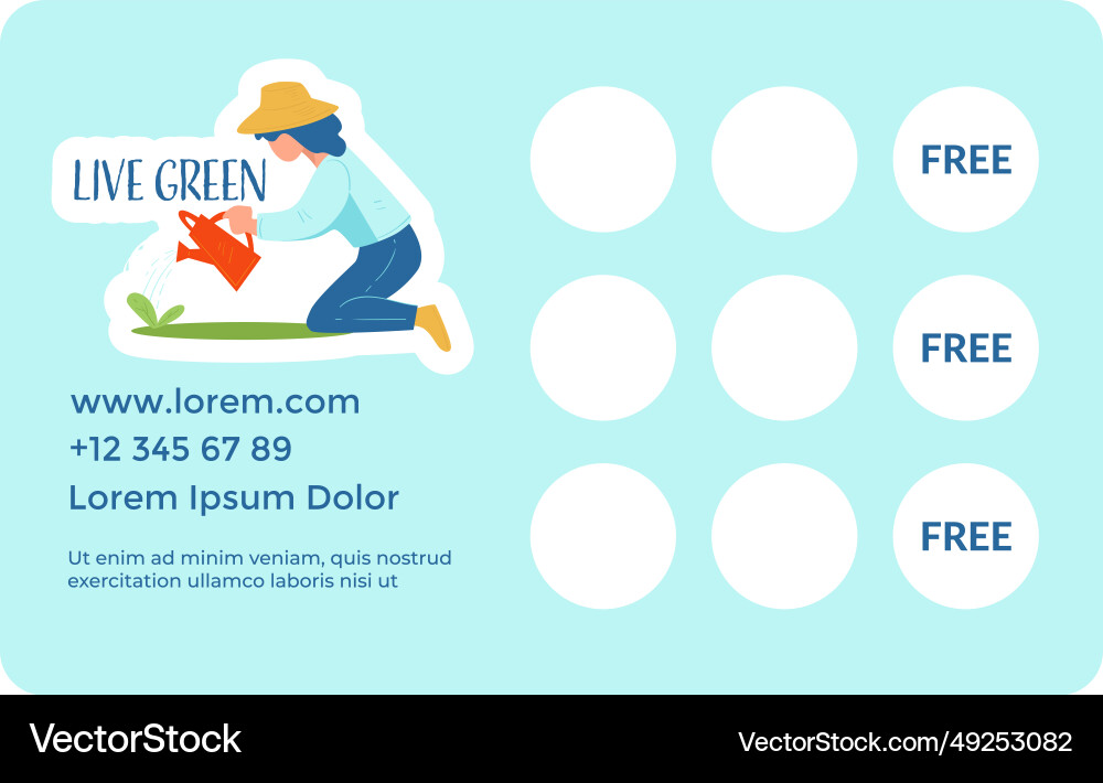 Live green loyalty card for eco friendly store Live green loyalty card for eco friendly store vector image