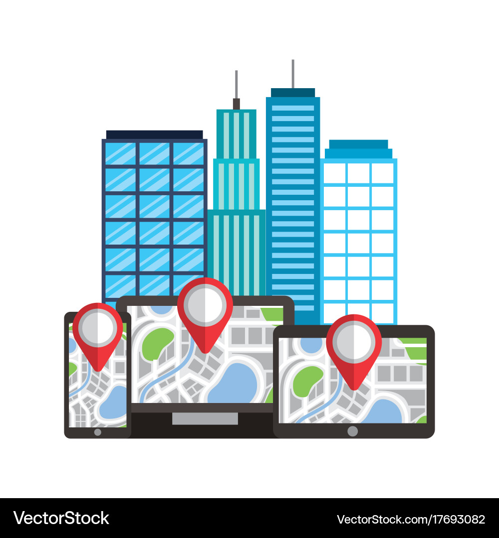 Navigation pointers technology application Vector Image