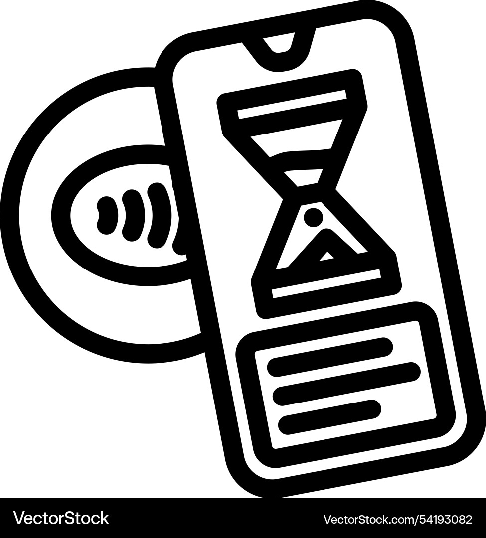 Nfc payment in progress line icon Vector Image